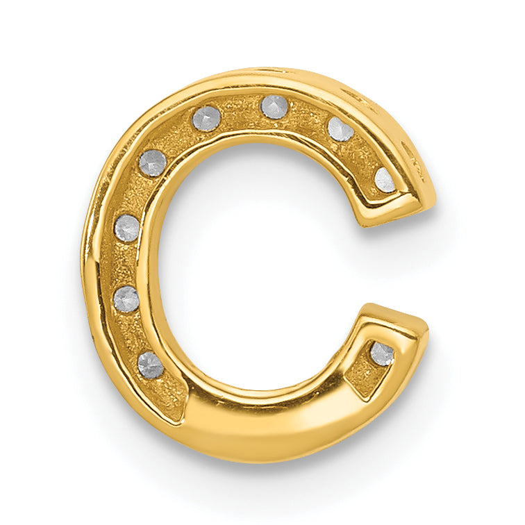 10K  Diamond Letter C Initial Charm