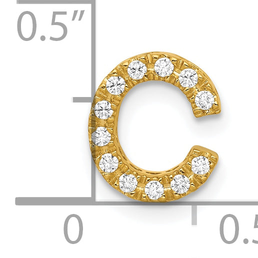 10K  Diamond Letter C Initial Charm