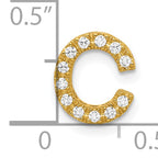 10K  Diamond Letter C Initial Charm