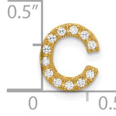 10K  Diamond Letter C Initial Charm