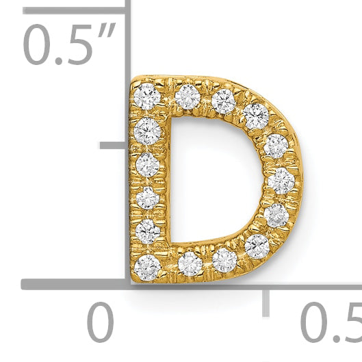 10K  Diamond Letter D Initial Charm