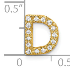 10K  Diamond Letter D Initial Charm