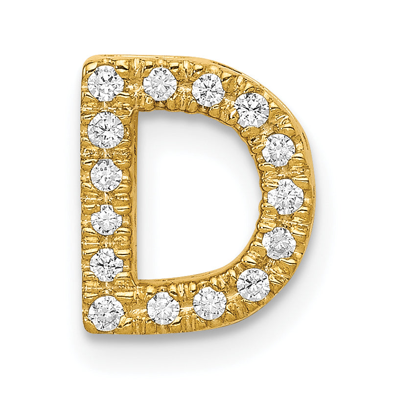 10K  Diamond Letter D Initial Charm
