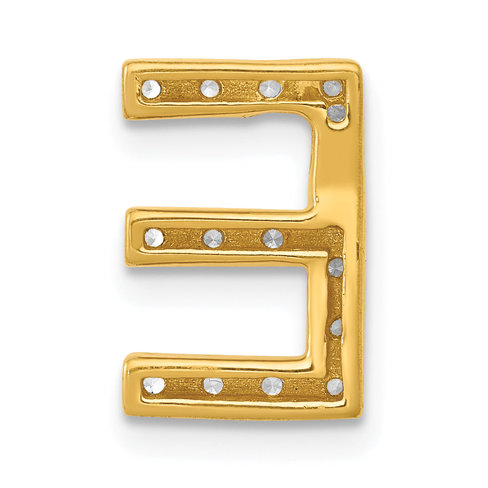 10K  Diamond Letter E Initial Charm