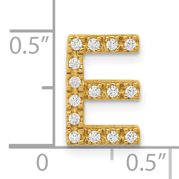 10K  Diamond Letter E Initial Charm