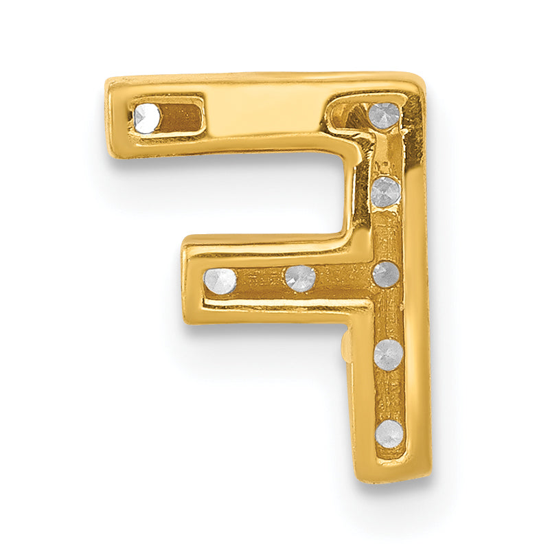 10K  Diamond Letter F Initial Charm