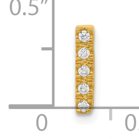 10K  Diamond Letter I Initial Charm