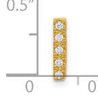 10K  Diamond Letter I Initial Charm