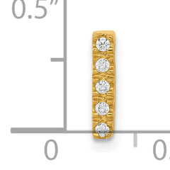 10K  Diamond Letter I Initial Charm