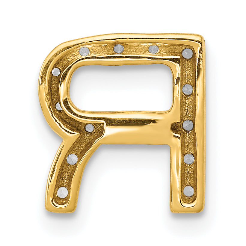 10K  Diamond Letter R Initial Charm