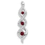 10k White Gold 1/15 carat Lab Grown Diamond VS/SI+ G+ and Lab Created Ruby Twist Chain Slide Pendant