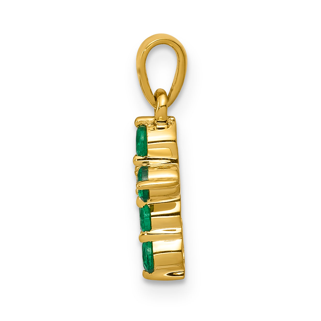 10K Emerald and Diamond Cross Pendant Secondary image