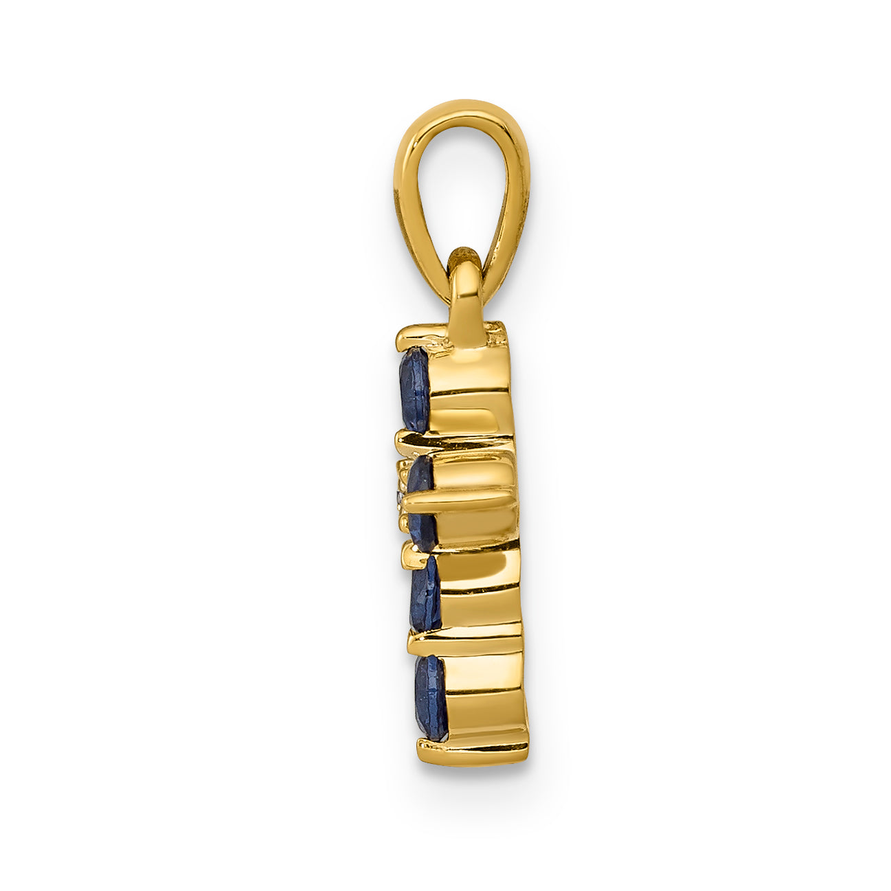 10K Sapphire and Diamond Cross Pendant Secondary image