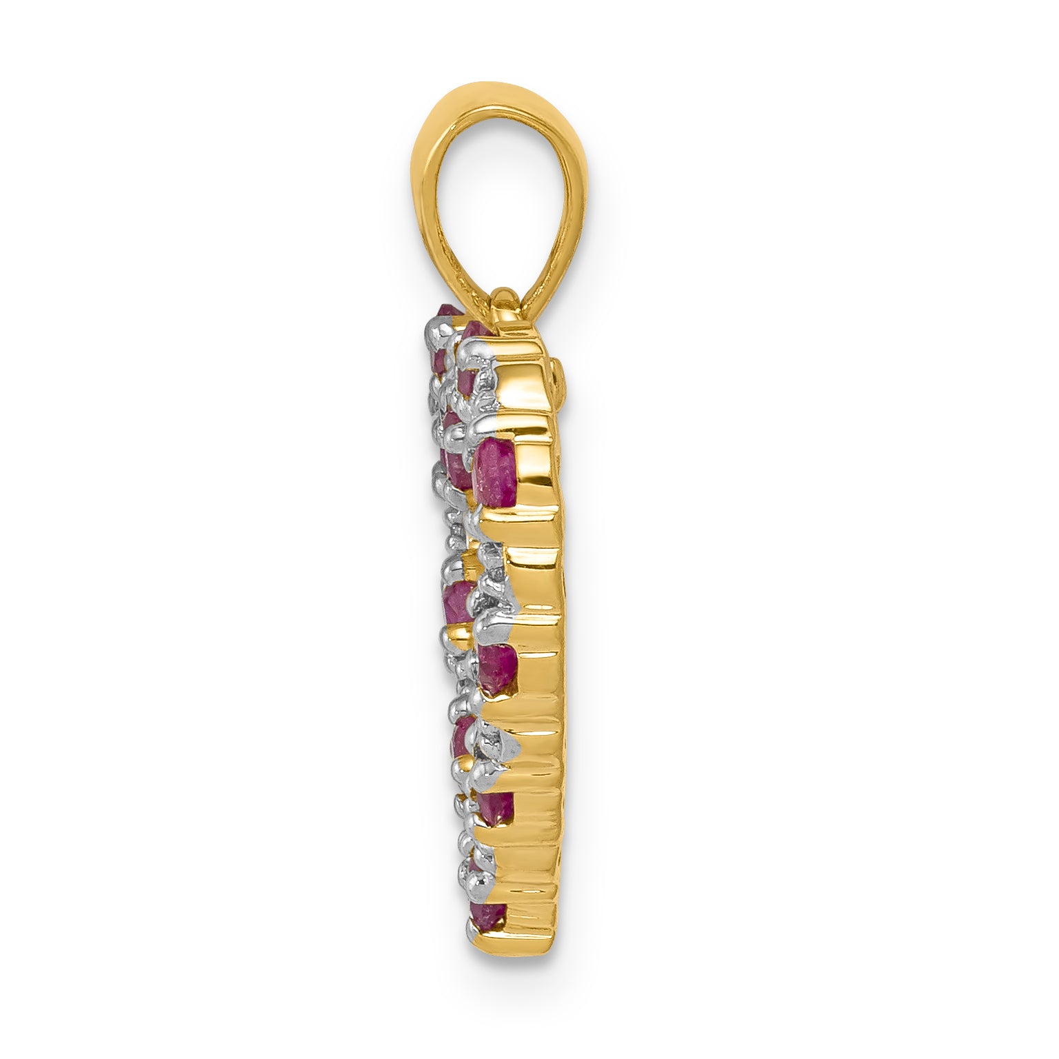 10k Diamond and .35 Ruby Heart Pendant Secondary image