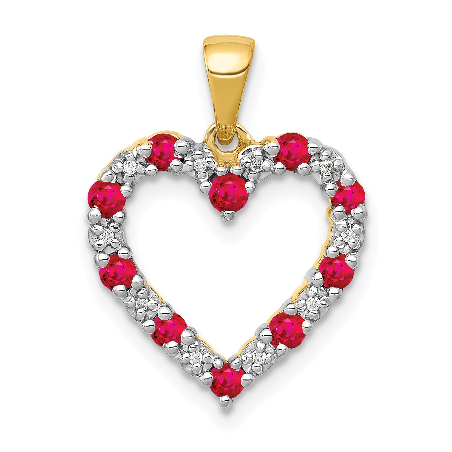 10k Diamond and .35 Ruby Heart Pendant Main image