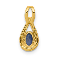 14k 1/10 carat Lab Grown Diamond VS/SI+ G+ and Lab Created Blue Sapphire Pendant