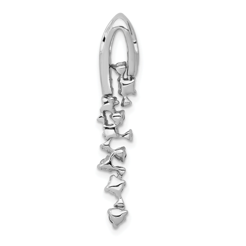 14k White Gold 1/5 carat Lab Grown Diamond VS/SI+ G+ and Lab Created Blue Sapphire Slide Pendant