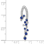 14k White Gold 1/5 carat Lab Grown Diamond VS/SI+ G+ and Lab Created Blue Sapphire Slide Pendant