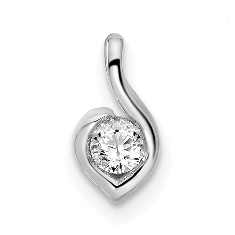 14k White Gold 1/6 carat Lab Grown Diamond VS/SI+ G+ Complete Fashion Pendant Main image