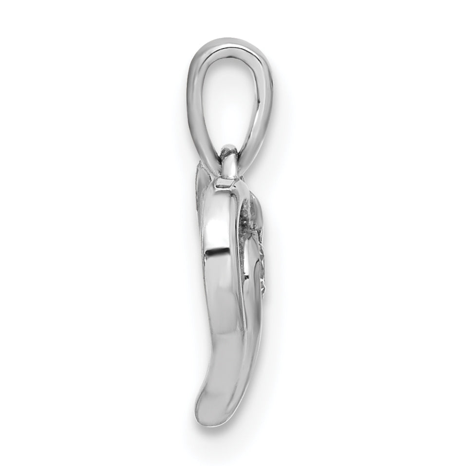 14k White Gold 1/10 carat Lab Grown Diamond VS/SI+ G+ Complete Heart Pendant Secondary image