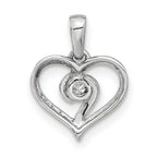 14k White Gold 1/10 carat Lab Grown Diamond VS/SI+ G+ Complete Heart Pendant