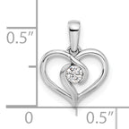 14k White Gold 1/10 carat Lab Grown Diamond VS/SI+ G+ Complete Heart Pendant