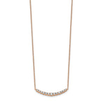 14k Rose Gold 1/2 carat Lab Grown Diamond VS+ F+ Complet 18 inch Fashion Bar Necklace