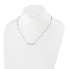 14k Rose Gold 1/2 carat Lab Grown Diamond VS+ F+ Complet 18 inch Fashion Bar Necklace