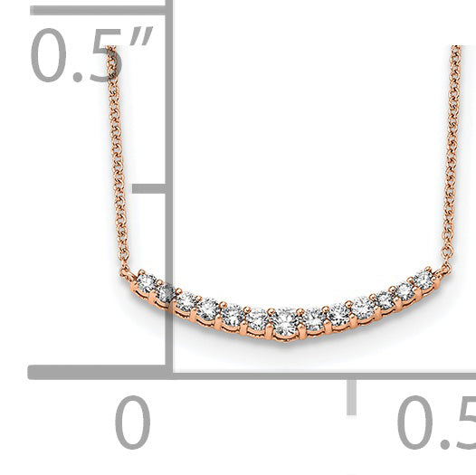 True Origin 14K Rose Gold 1/2 carat Lab Grown Diamond VS+ F+ 18 in Complete Fashion Bar Necklace