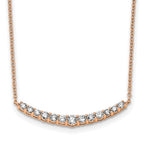 14k Rose Gold 1/2 carat Lab Grown Diamond VS+ F+ Complet 18 inch Fashion Bar Necklace