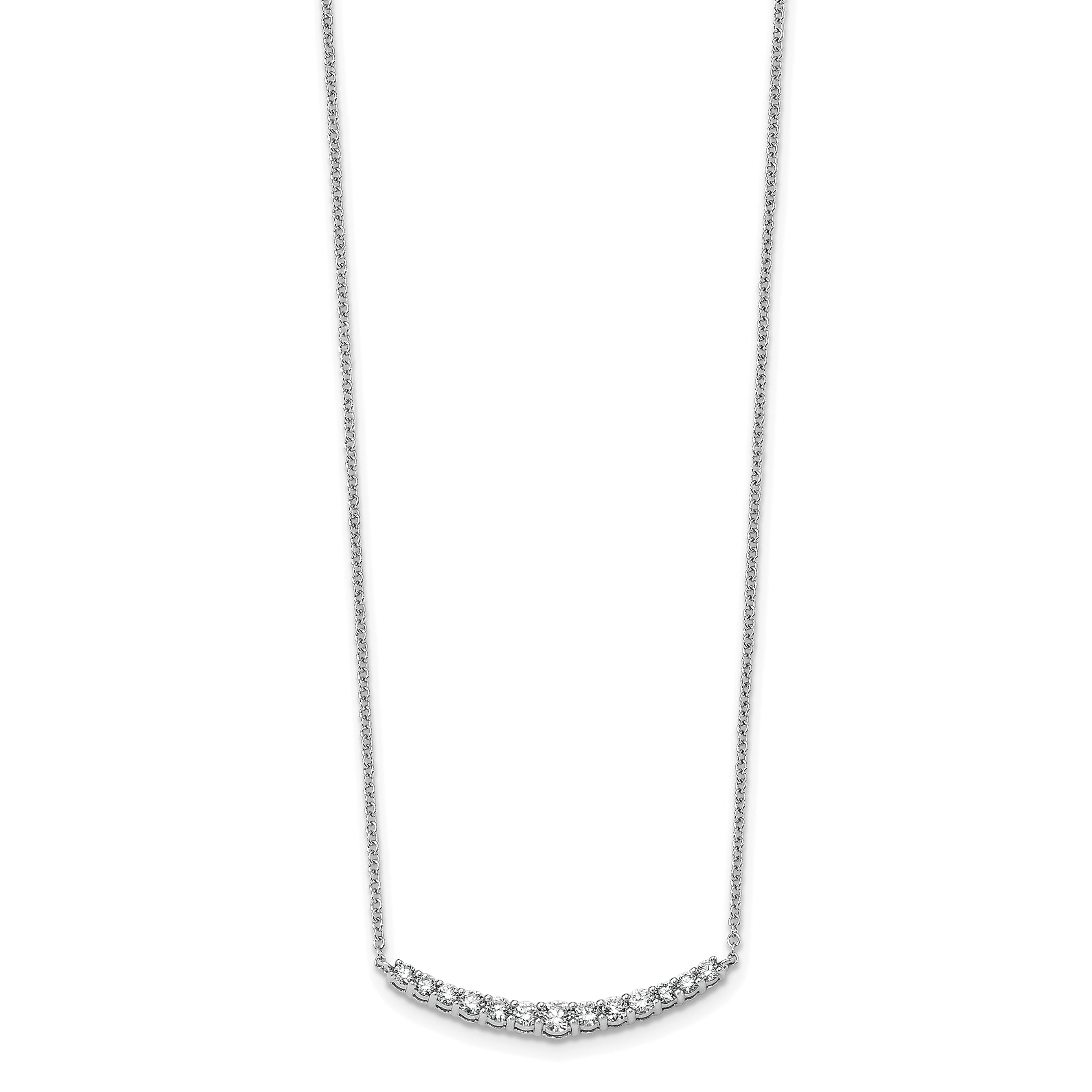 True Origin 14K White Gold 1/2 carat Lab Grown Diamond VS+ F+ 18 in Complete Fashion Bar Necklace Secondary image