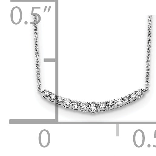 True Origin 14K White Gold 1/2 carat Lab Grown Diamond VS+ F+ 18 in Complete Fashion Bar Necklace