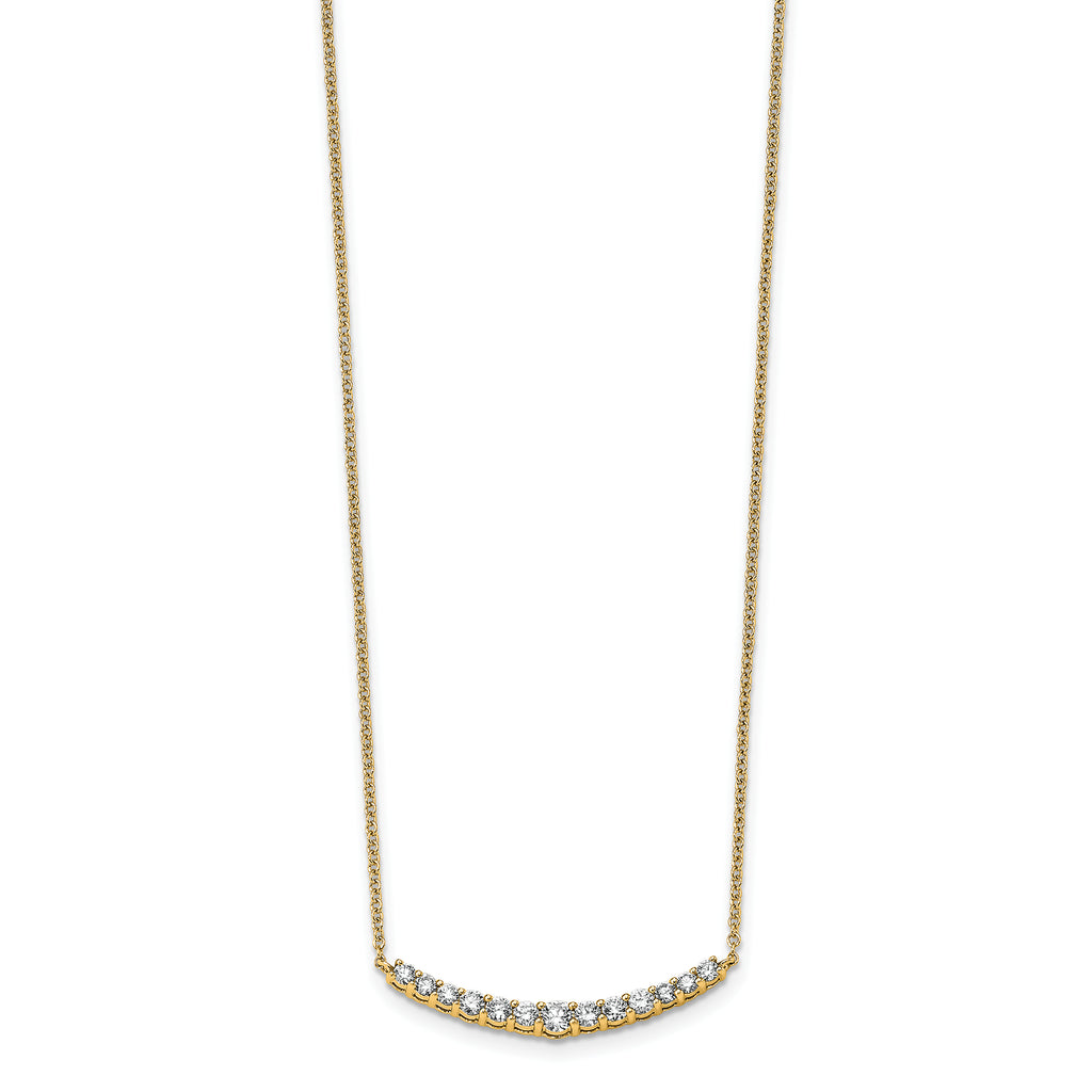 14k 1/2 carat Lab Grown Diamond VS+ F+ Complete 18 inch Fashion Bar Necklace