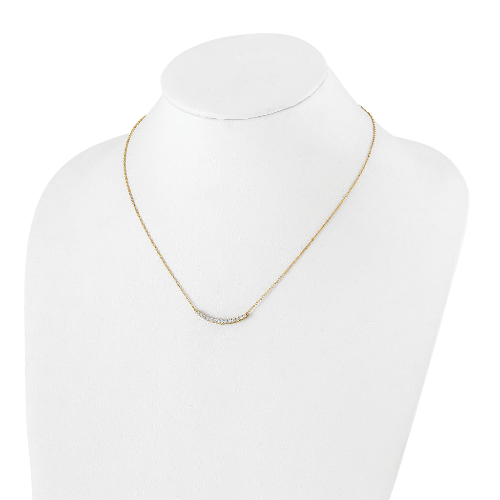 True Origin 14K Yellow Gold 1/2 carat Lab Grown Diamond VS+ F+ 18 in Complete Fashion Bar Necklace
