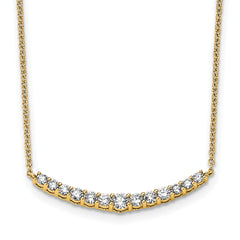 14k 1/2 carat Lab Grown Diamond VS+ F+ Complete 18 inch Fashion Bar Necklace