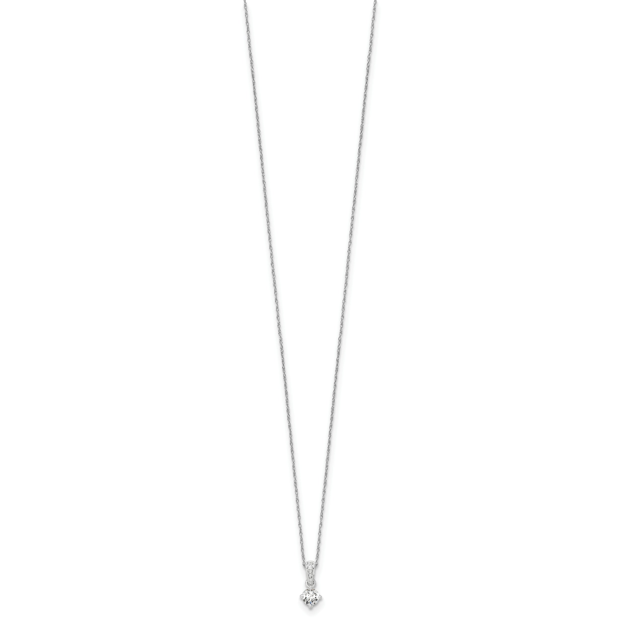 14k White Gold 1/3 carat Lab Grown Diamond VS/SI+ G+ 18 inch Pendant Necklace