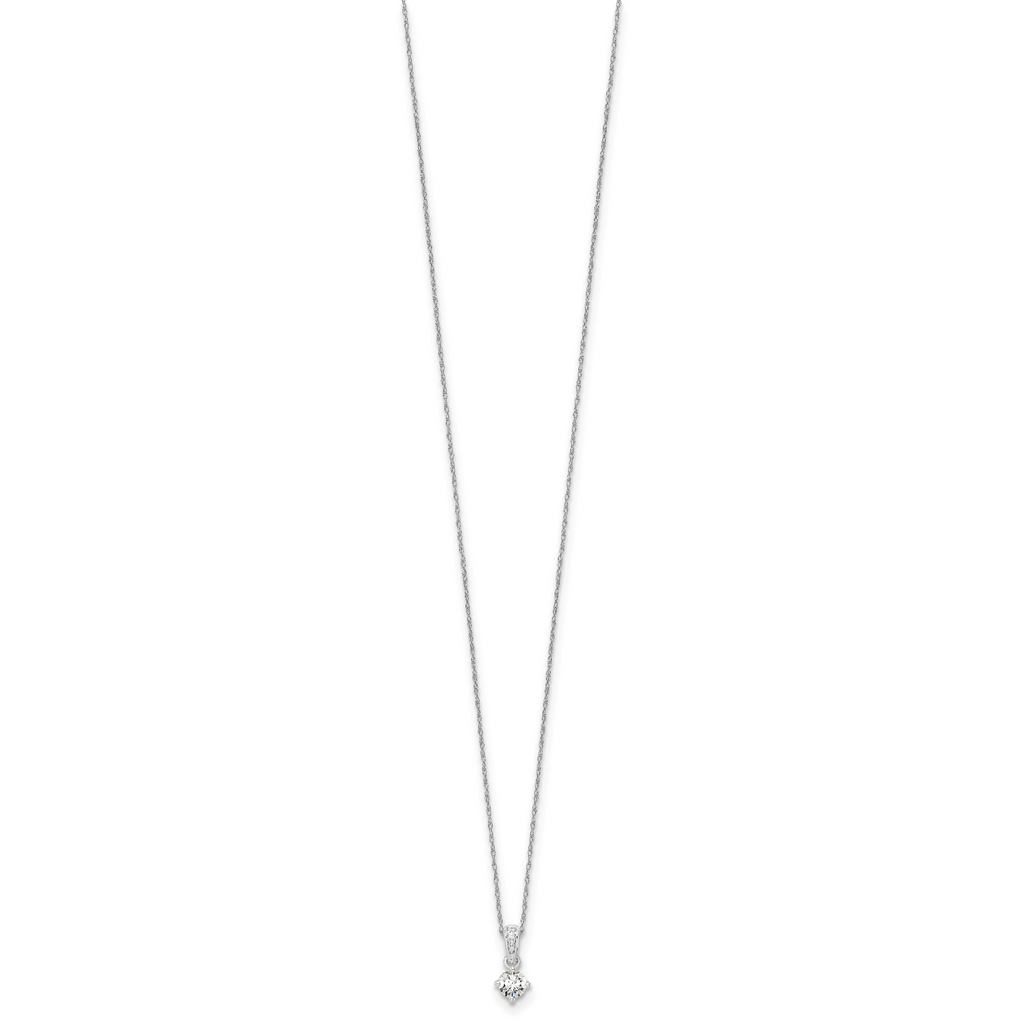 14k White Gold 1/3 carat Lab Grown Diamond VS/SI+ G+ 18 inch Pendant Necklace