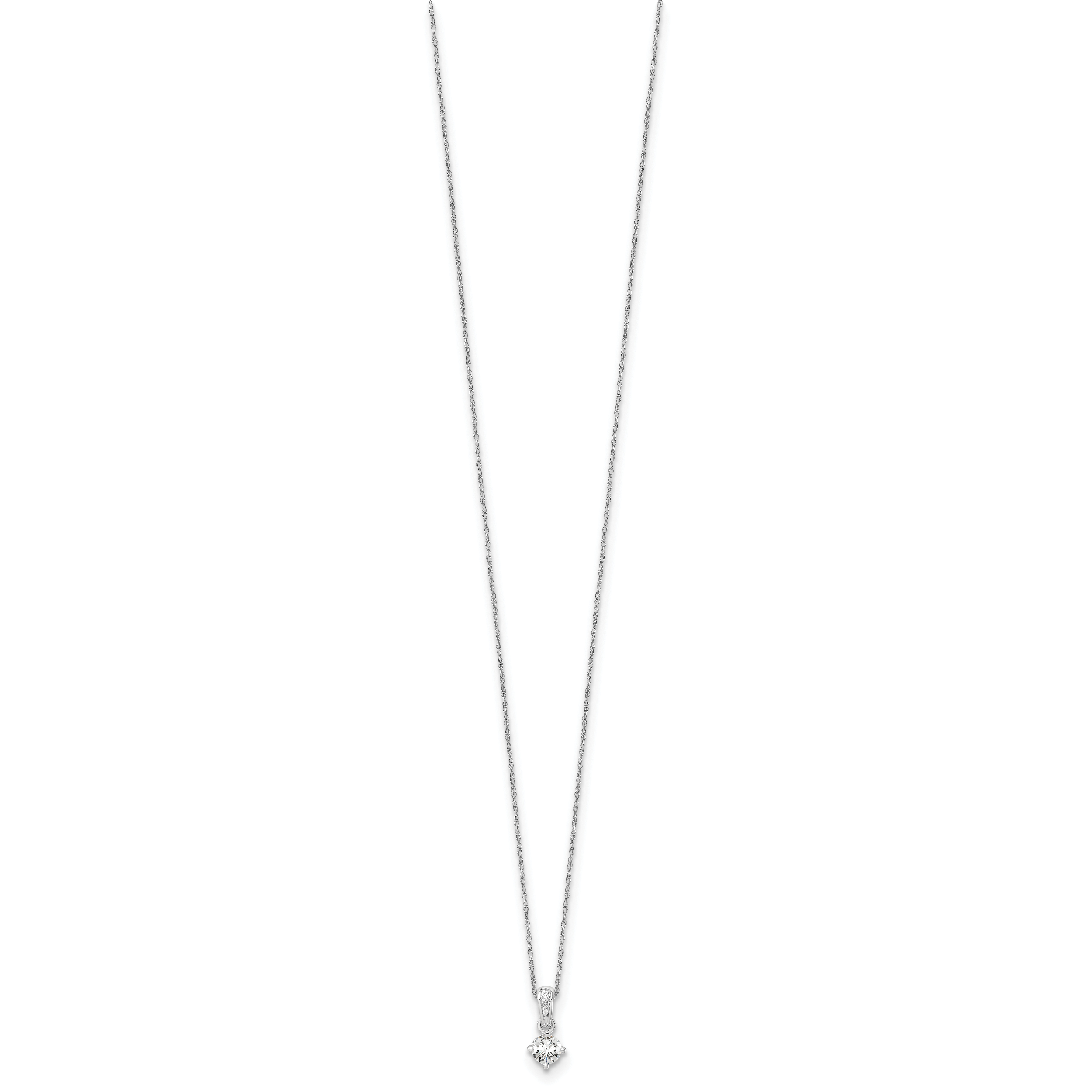 14k White Gold 1/3 carat Lab Grown Diamond VS/SI+ G+ 18 inch Pendant Necklace