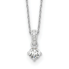 14k White Gold 1/3 carat Lab Grown Diamond VS/SI+ G+ 18 inch Necklace