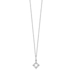 Lab-Grown Diamond Bloom Floral Necklace in 14K White Gold, 18mm (1/4 ct. tw.), 18 Inch - Sophia Jewelers