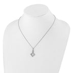 Lab-Grown Diamond Bloom Floral Necklace in 14K White Gold, 18mm (1/4 ct. tw.), 18 Inch - Sophia Jewelers