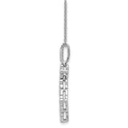 Lab-Grown Diamond Bloom Floral Necklace in 14K White Gold, 18mm (1/4 ct. tw.), 18 Inch - Sophia Jewelers
