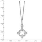 Lab-Grown Diamond Bloom Floral Necklace in 14K White Gold, 18mm (1/4 ct. tw.), 18 Inch - Sophia Jewelers