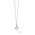 Lab-Grown Diamond Bloom Floral Necklace in 14K White Gold, 18mm (1/4 ct. tw.), 18 Inch - Sophia Jewelers