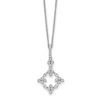Lab-Grown Diamond Bloom Floral Necklace in 14K White Gold, 18mm (1/4 ct. tw.), 18 Inch - Sophia Jewelers
