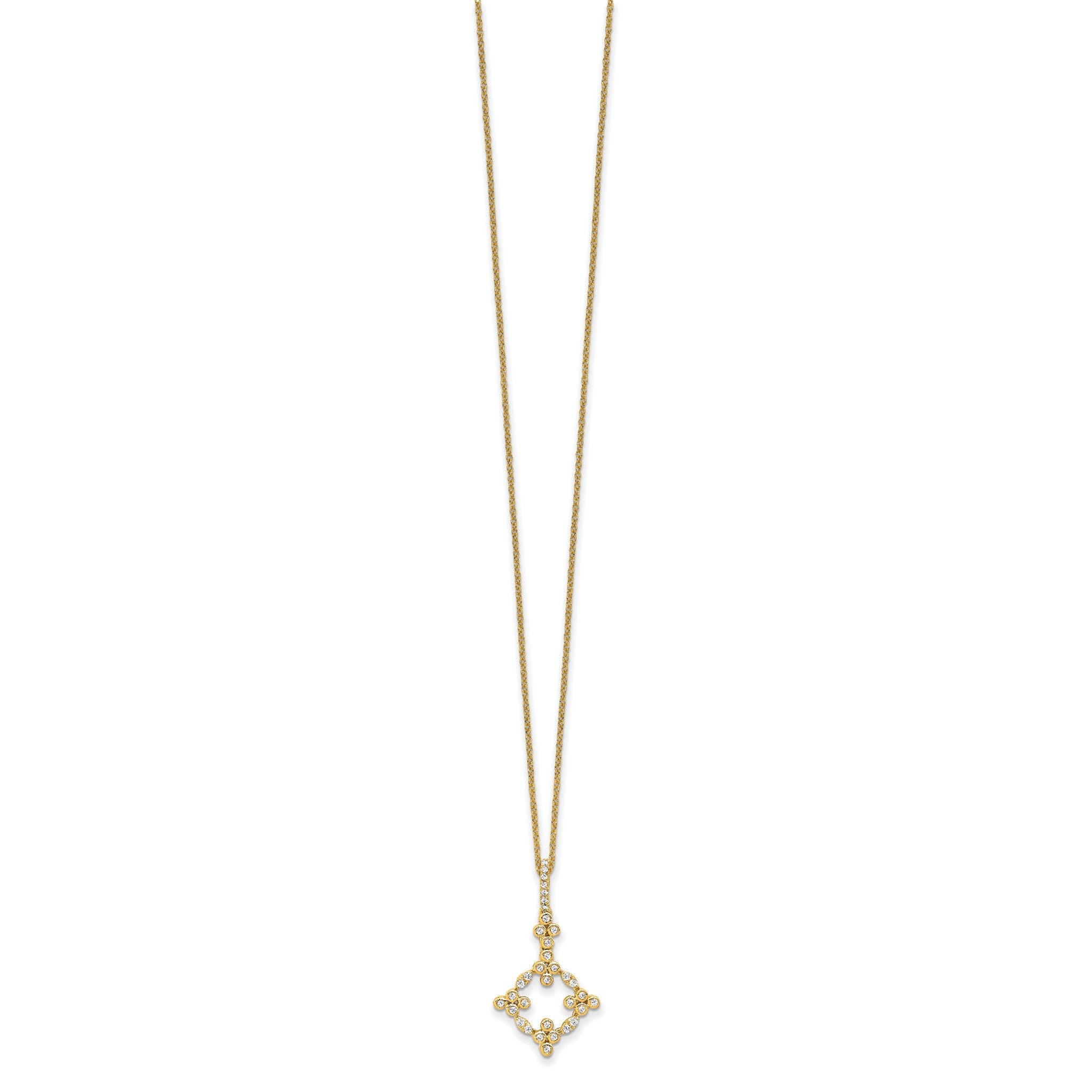 Lab-Grown Diamond Floral Necklace in 14K Yellow Gold (1/4 ct. tw.), 18 Inch Secondary image