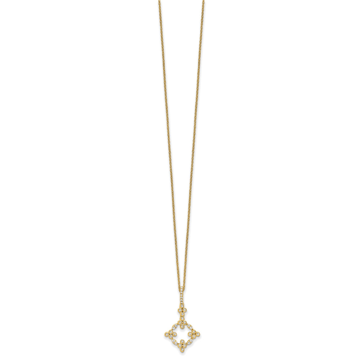 Lab-Grown Diamond Floral Necklace in 14K Yellow Gold (1/4 ct. tw.), 18 Inch - Sophia Jewelers