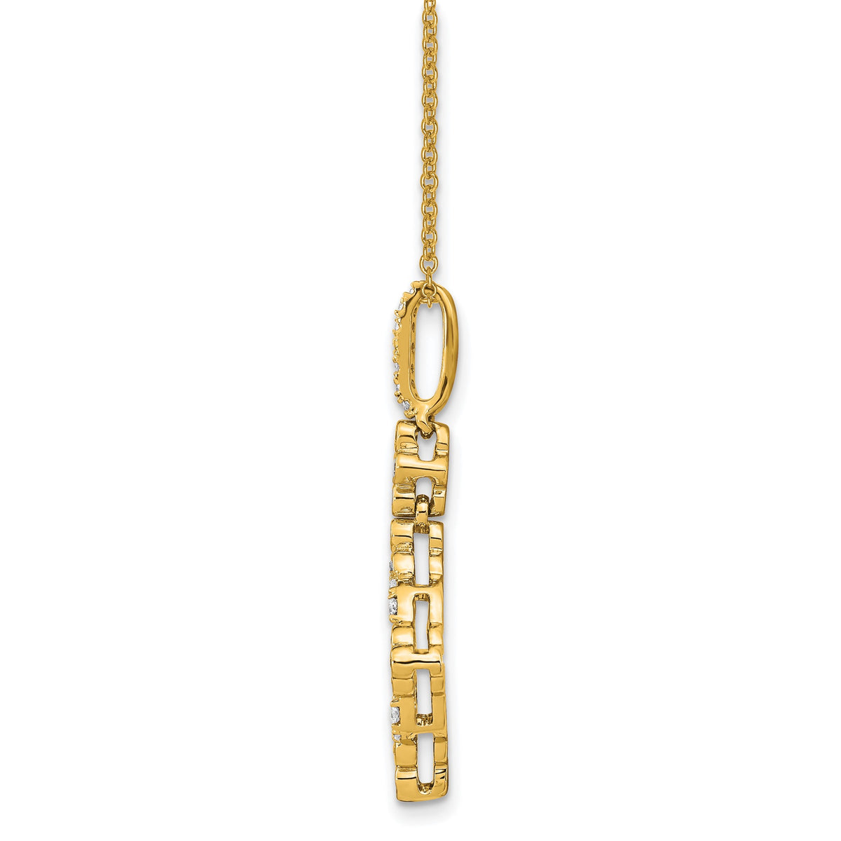 Lab-Grown Diamond Floral Necklace in 14K Yellow Gold (1/4 ct. tw.), 18 Inch - Sophia Jewelers