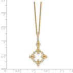 Lab-Grown Diamond Floral Necklace in 14K Yellow Gold (1/4 ct. tw.), 18 Inch - Sophia Jewelers