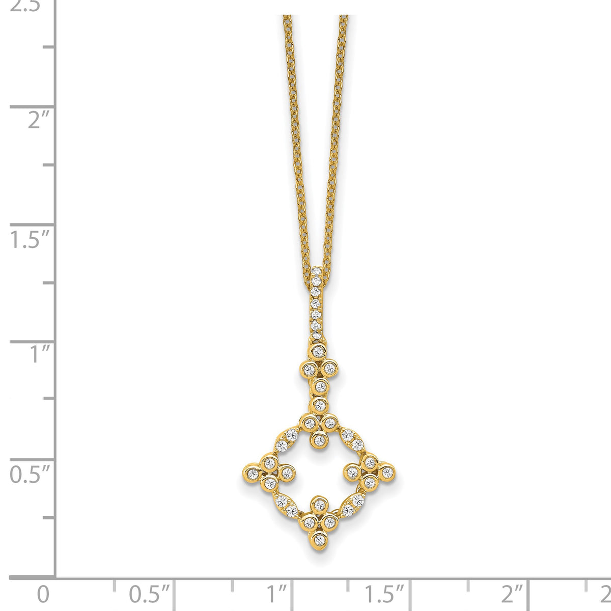 Lab-Grown Diamond Floral Necklace in 14K Yellow Gold (1/4 ct. tw.), 18 Inch - Sophia Jewelers
